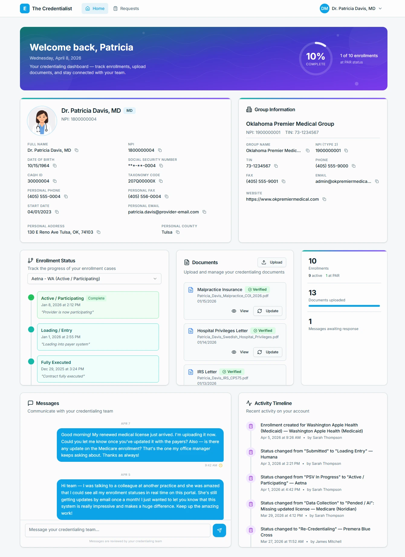 EnrollPilot dashboard showing real-time enrollment tracking
