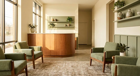 Modern optometry practice reception